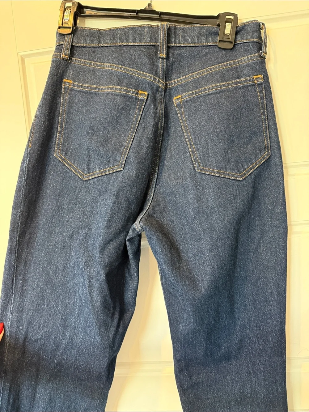 Abercrombie & Fitch Dark Blue High-Rise Flare Jeans - Sz 4 (27) LONG - Picture 8 of 10